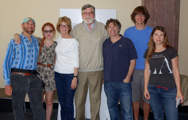 With visiting neurophilosophers Patricia and Paul Churchland (center)