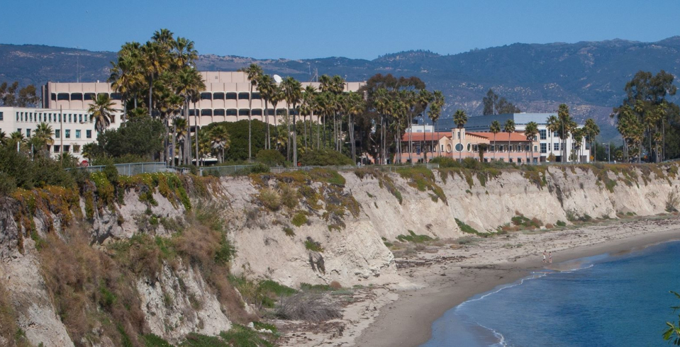 Beach view by psychology building 